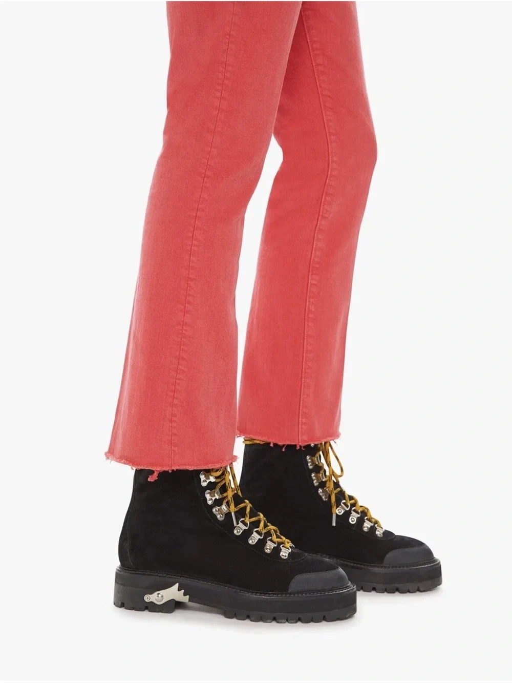 MOTHER Coral‎ High-Rise Cropped corduroy Straight hopscotch Jeans